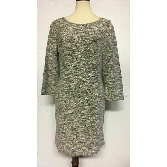 Angie Women's Heather Gray Knit Shift 3/4 Sleeve Sweater Dress Size L - Picture 6 of 10